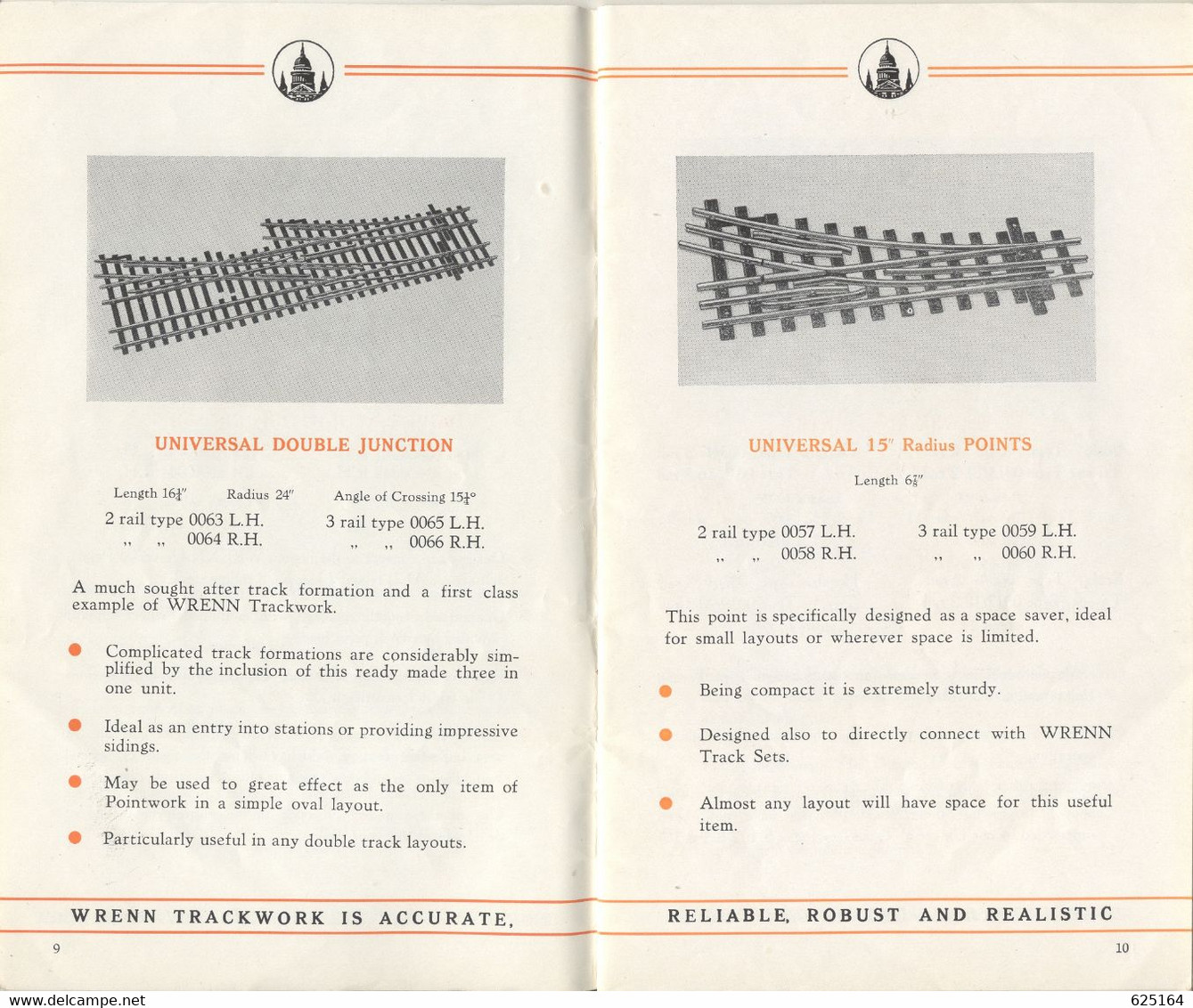 Catalogue WRENN 00 GAUGE TRACK WORK 1960s For Permanent Layouts - English