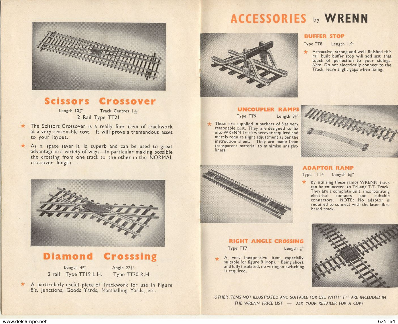 Catalogue WRENN TT GAUGE TRACK WORK 1960s For Table Top Layouts - English