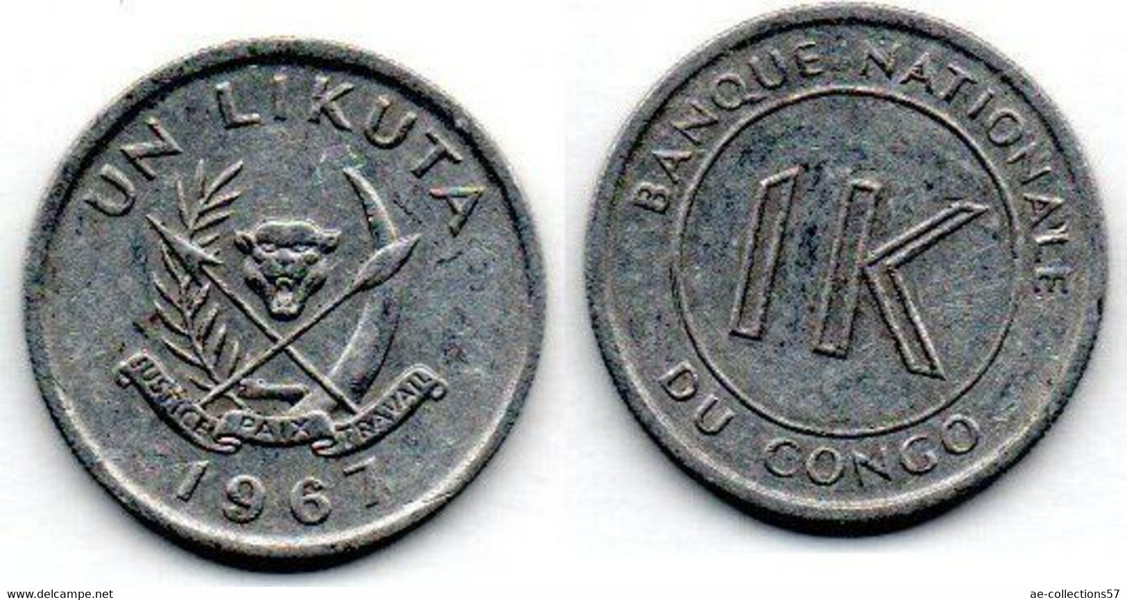 Congo 1 Likuta 1967 TTB - Congo (Republiek 1960)