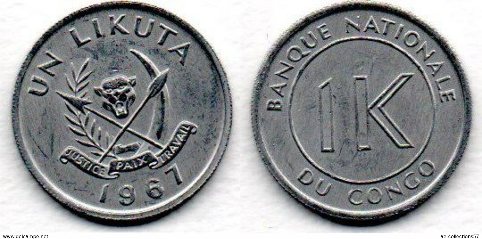 Congo  1 Likuta 1967  SUP - Congo (República 1960)