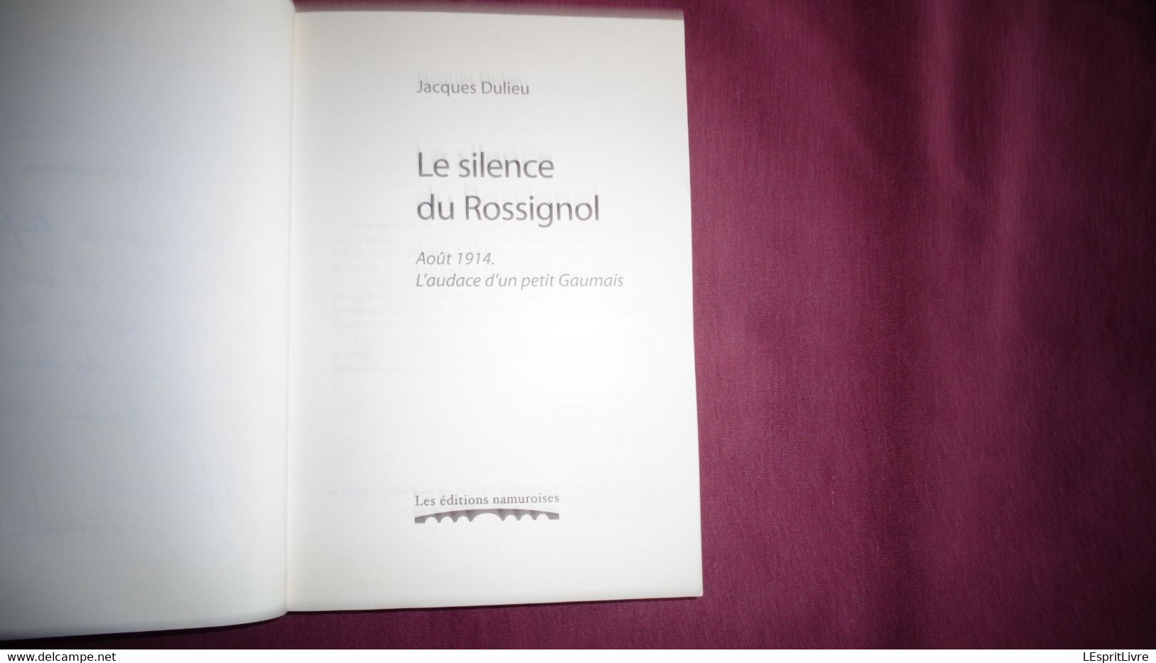 LE SILENCE DE ROSSIGNOL Août 1914 L'Audace D'un Petit Gaumais J Dulieu Régionalisme Gaume Bataille Guerre 14 18 - Belgian Authors