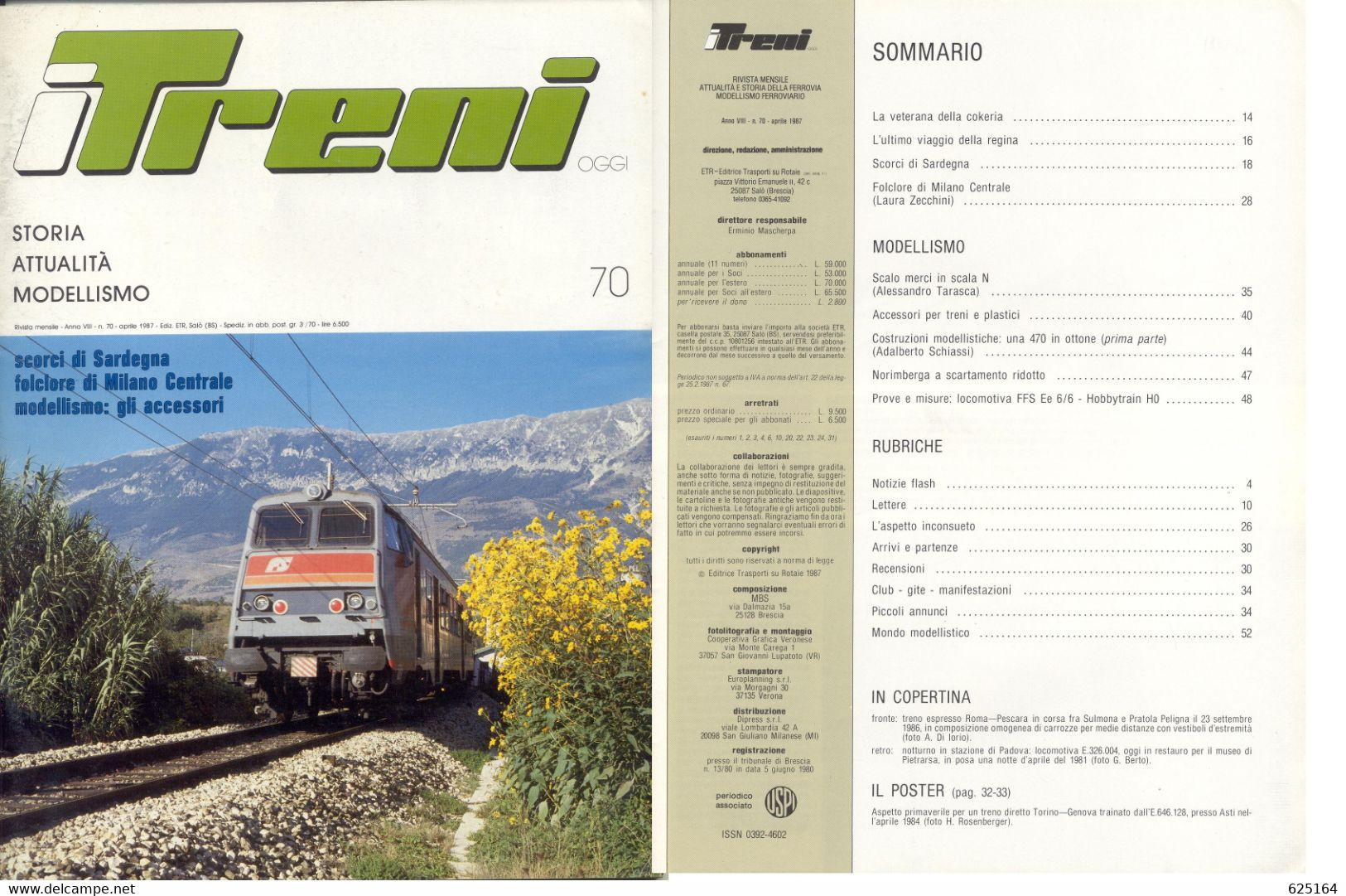 Magazine I TRENI 1987 N. 70 Aprile 1987 Scorci Di Sardegna - En Italien - Non Classificati