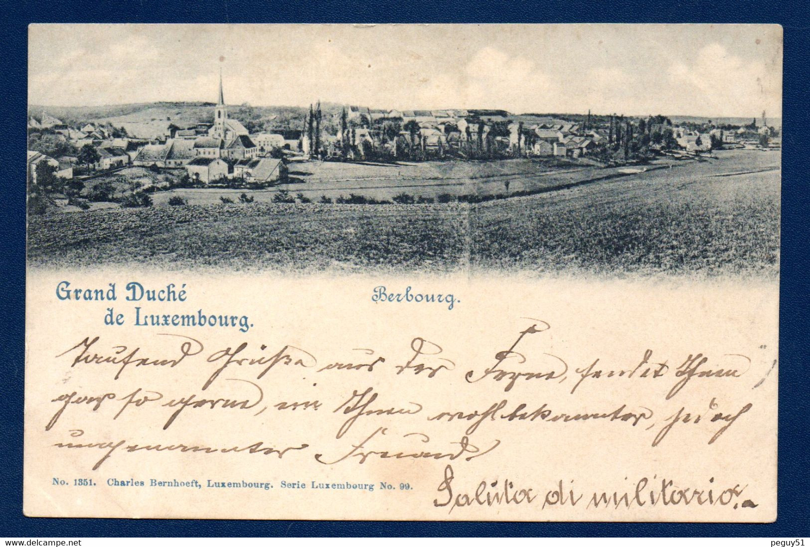 Luxembourg. Berbourg ( Manternach).  Panorama Avec L'église Saint-Lambert. 1899 - Altri & Non Classificati