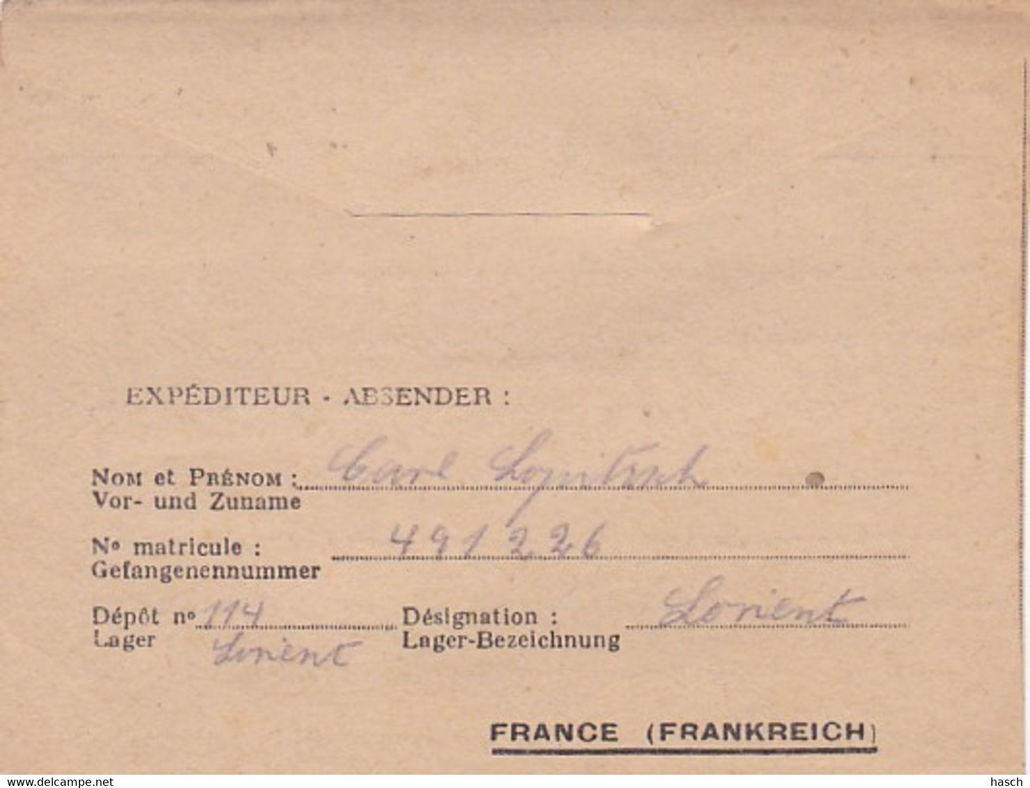 4814 11  Kriegsgefangenenpost 5.10.47 Von P.O.W. Camp 114 (Lorient) Nach Neustadt  Ensure Depot No P.O.W.11 - Guerra 1939-45