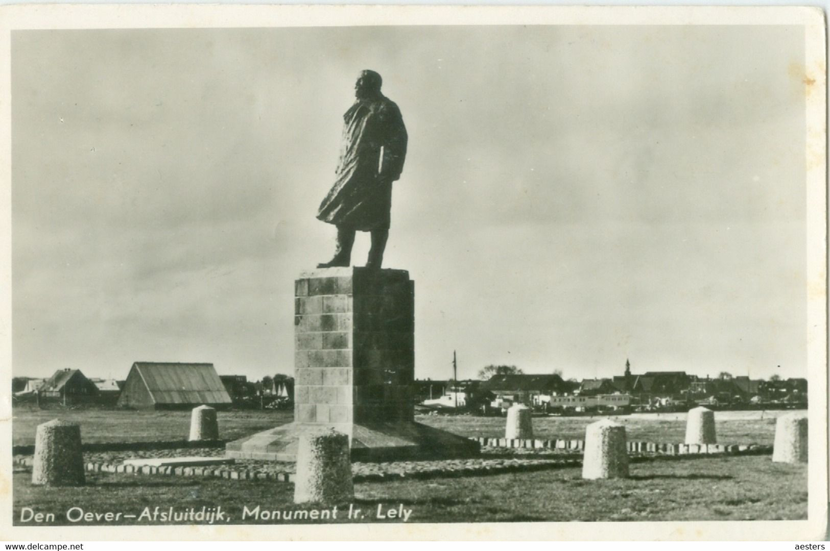 Den Oever 1955; Monument Ir. Lely - Gelopen. (H. Lont - Moermond) - Den Oever (& Afsluitdijk)