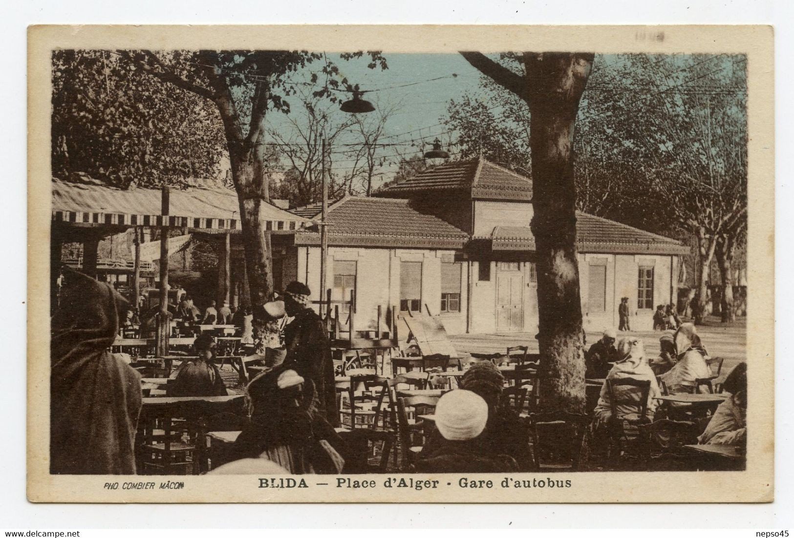 Afrique. Blida.Place D'Alger, Gare D'Autobus.carte Animée. - Blida