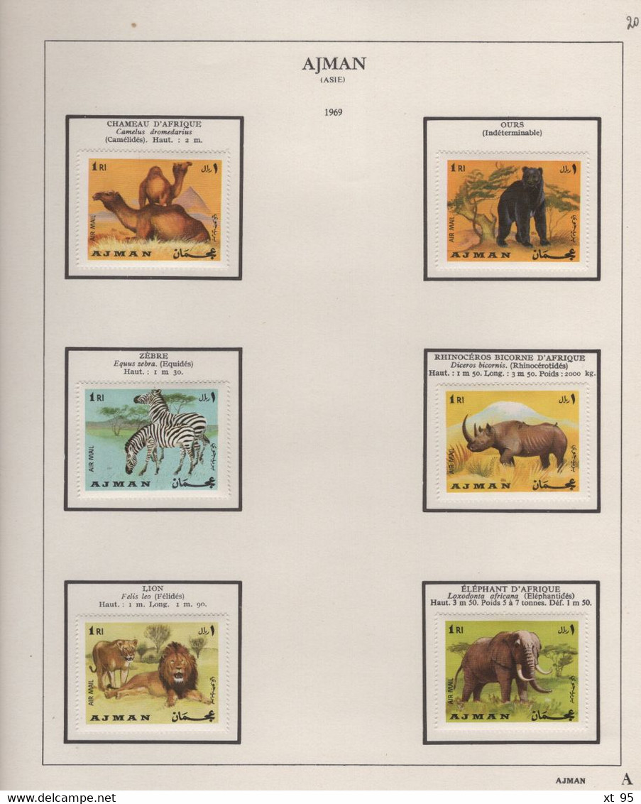 AJMAN - collection de timbres theme faune animaux neufs et obliteres - voir scan