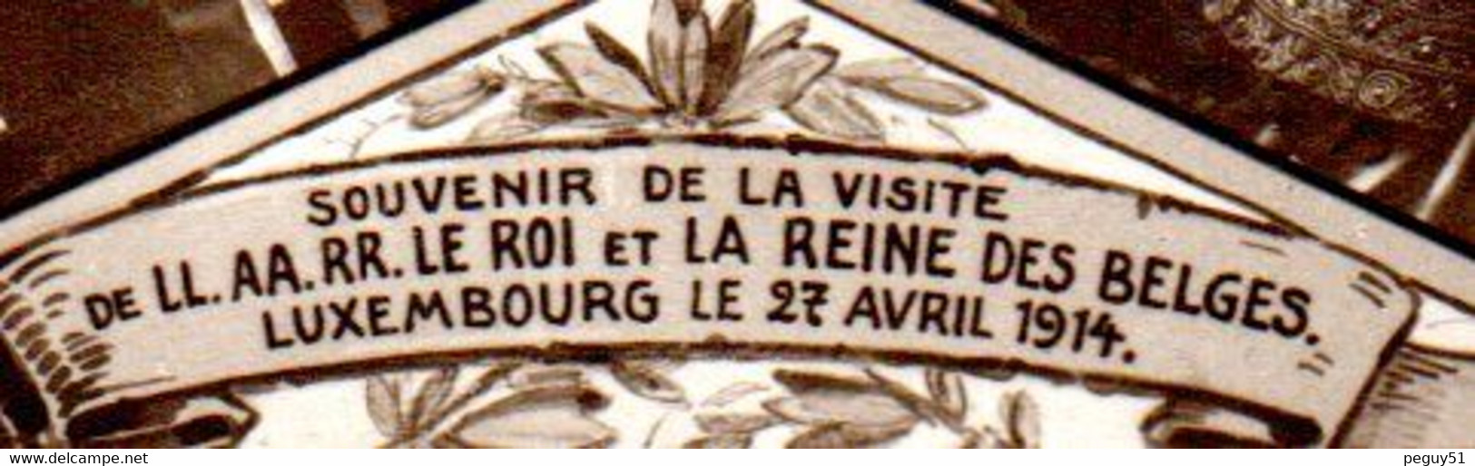 Luxembourg. Souvenir De La Visite Du Roi Albert Et De La Reine Elisabeth Le 27.04.1914. Grande Duchesse Marie-Adelaide - Case Reali