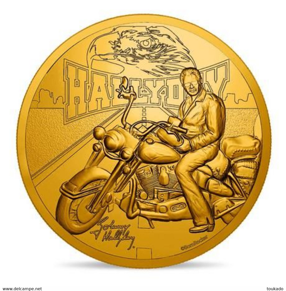 Médaille MDP 2019 Johnny Hallyday Moto Harley Davidson 34 MM - 2019