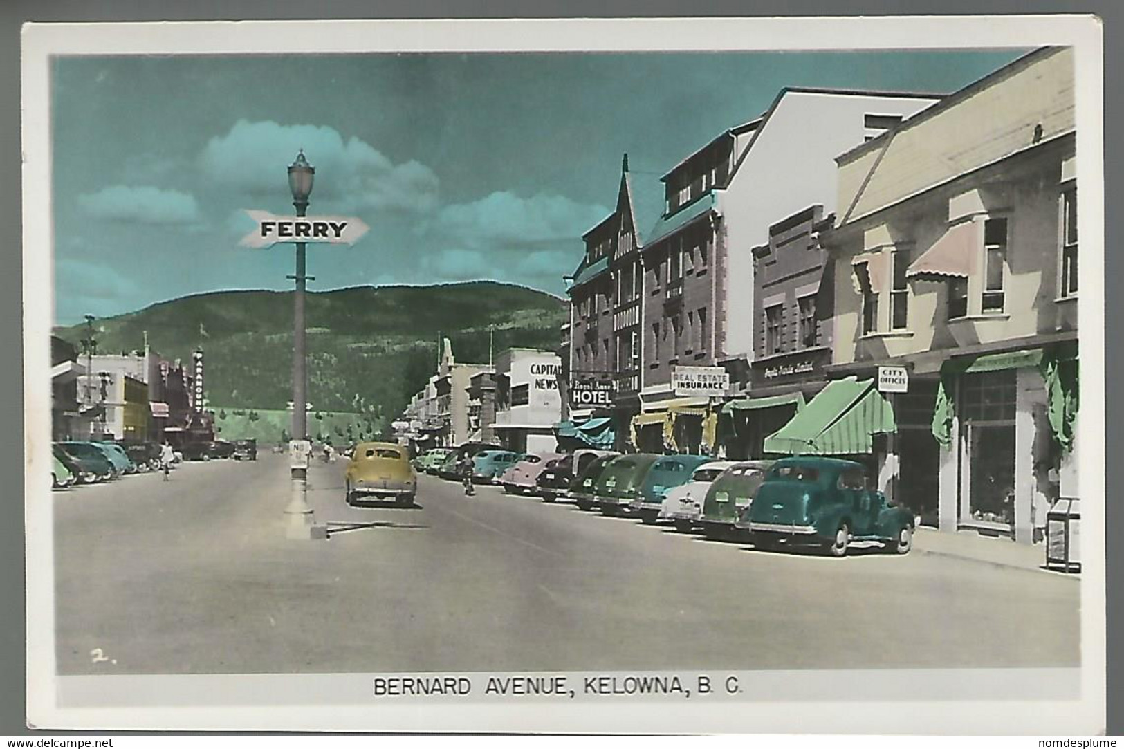 59354 ) BC Kelowna Bernard Avenue Real Photo Postcard RPPC Undivided Back - Kelowna