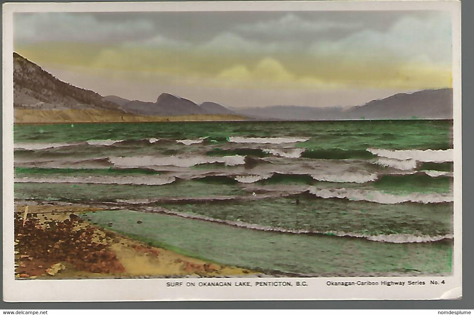 59362 ) BC Surf On Okanagan Lake Penticton Real Photo Postcard RPPC - Penticton