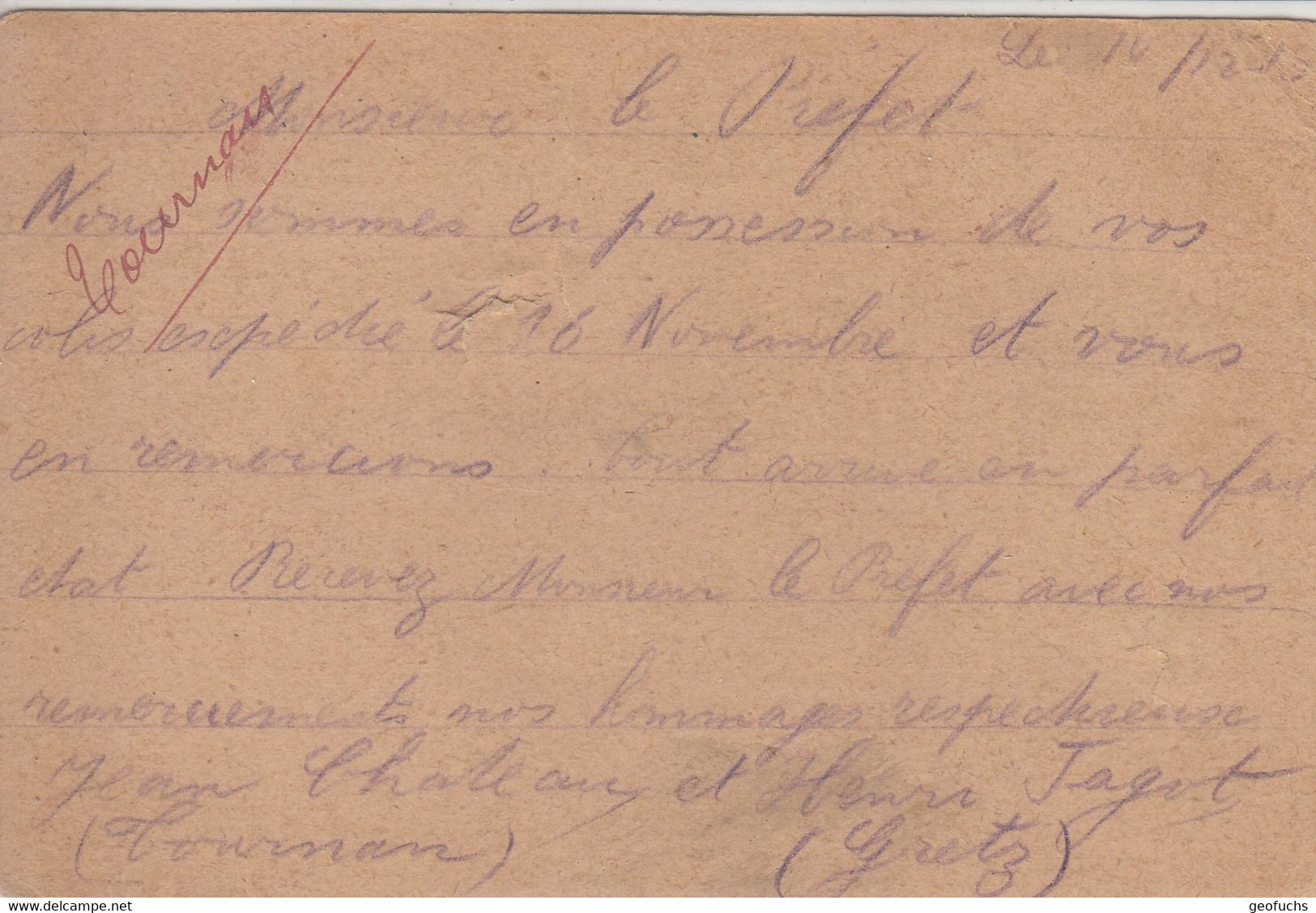 Carte Allemande En Franchise Pour PG Français, Camp De GRAFENWÖHR (Bavière), écrite 10.12.15 - Guerra Del 1914-18