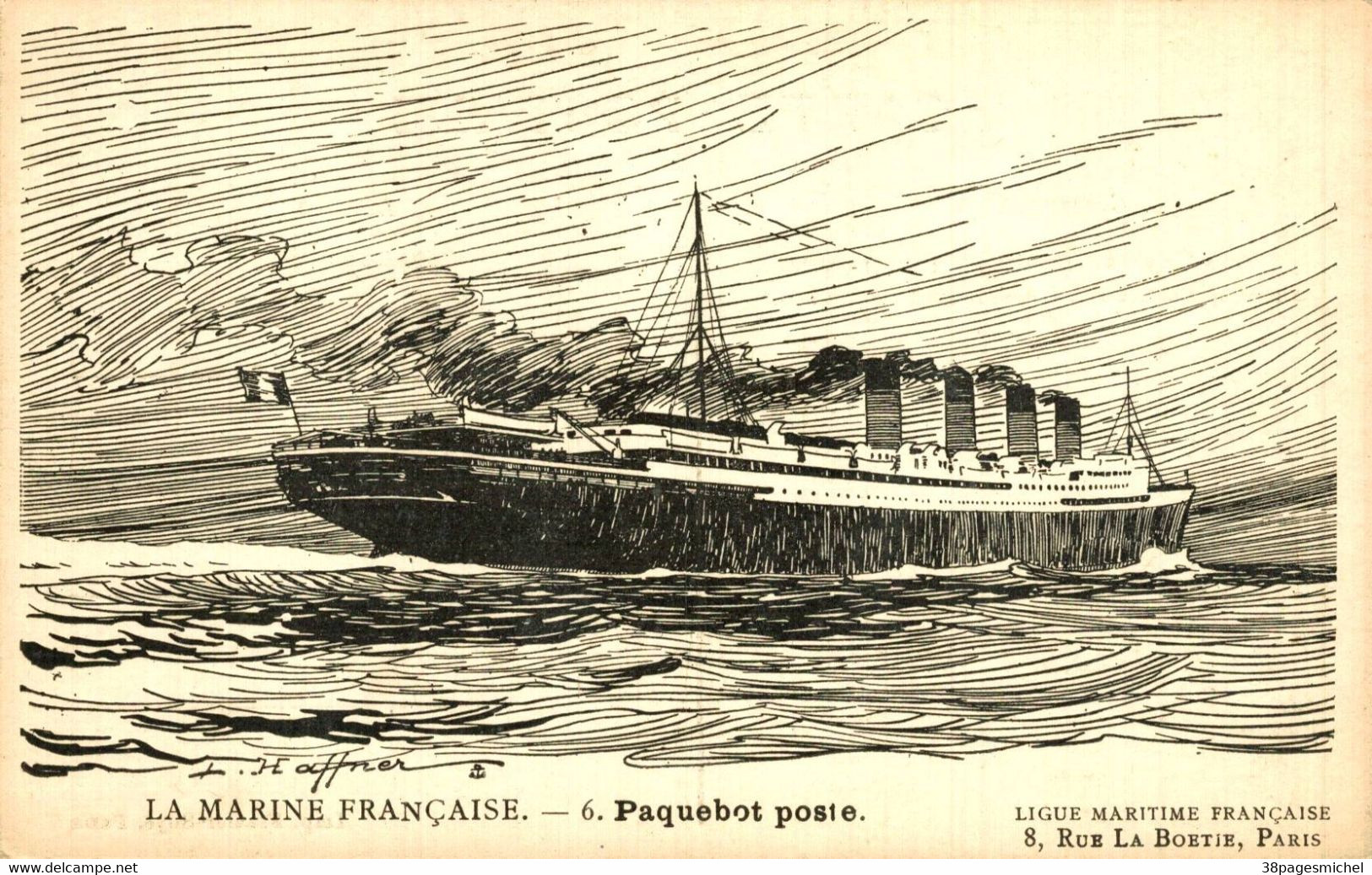 I0506 - Illustrateur HAFFNER - La Marine Française - Paquebot Poste - Haffner