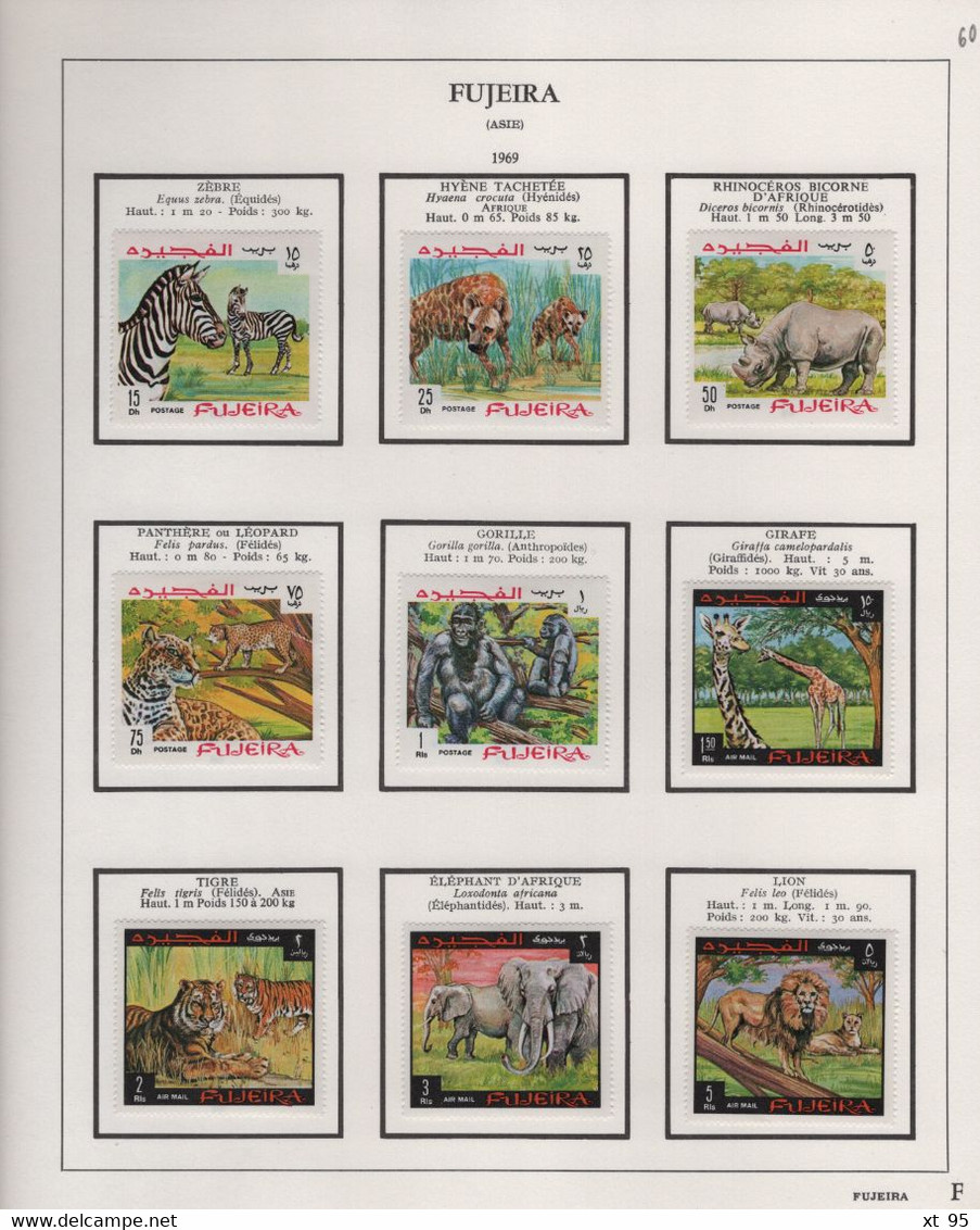 FUJEIRA - collection de timbres theme animaux neufs et obliteres - voir scan