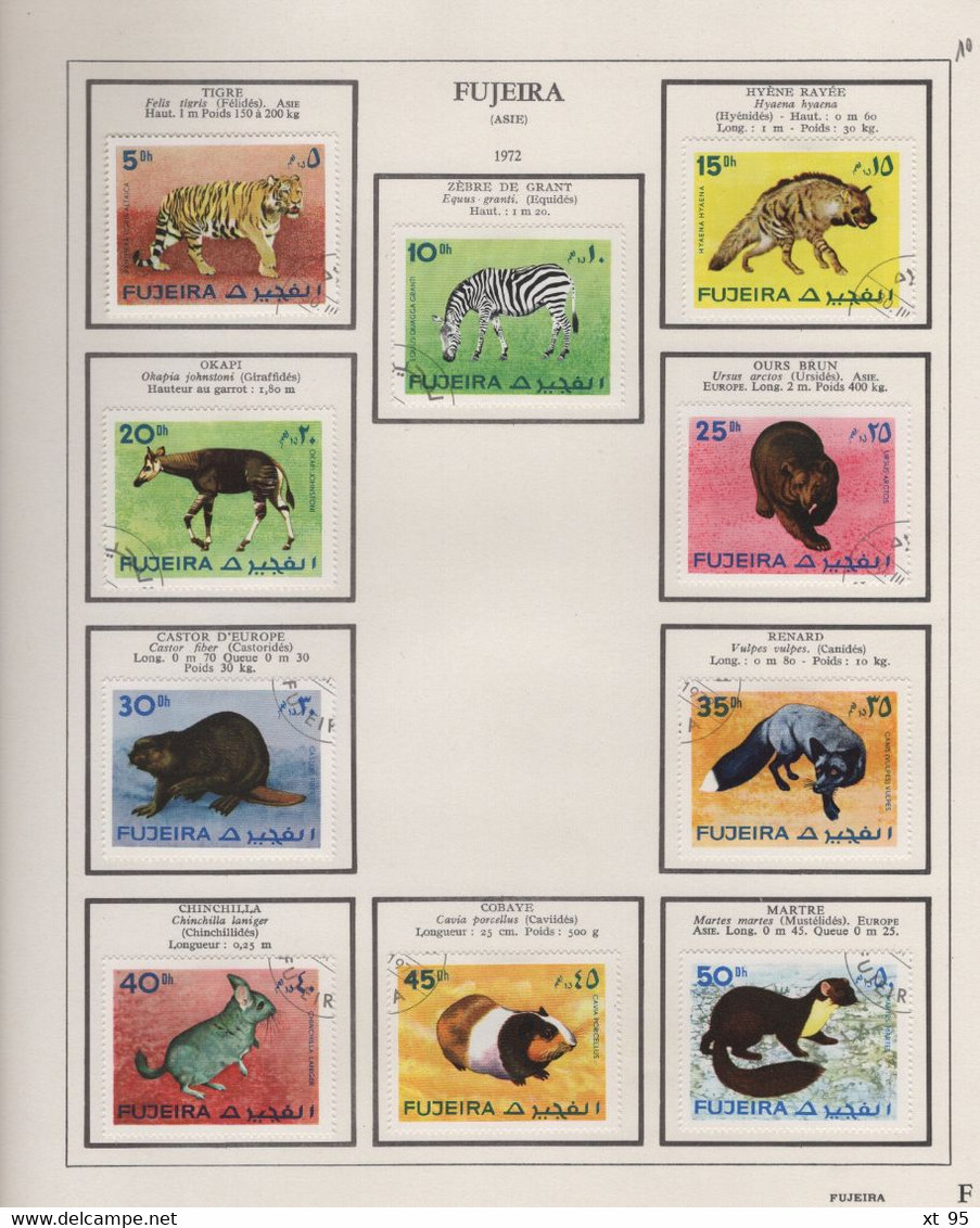 FUJEIRA - collection de timbres theme animaux neufs et obliteres - voir scan