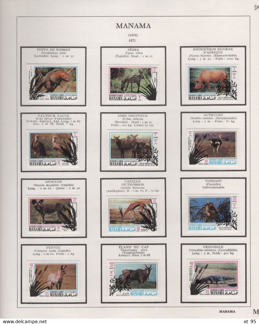 MANAMA - Collection De Timbres Theme Animaux Neufs Et Obliteres - Voir Scan - Manama