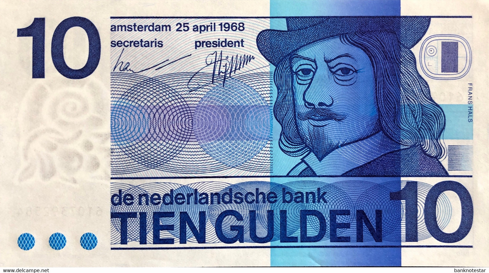 Netherlands 10 Gulden, P-91b (25.4.1968) - UNC - 10 Florín Holandés (gulden)