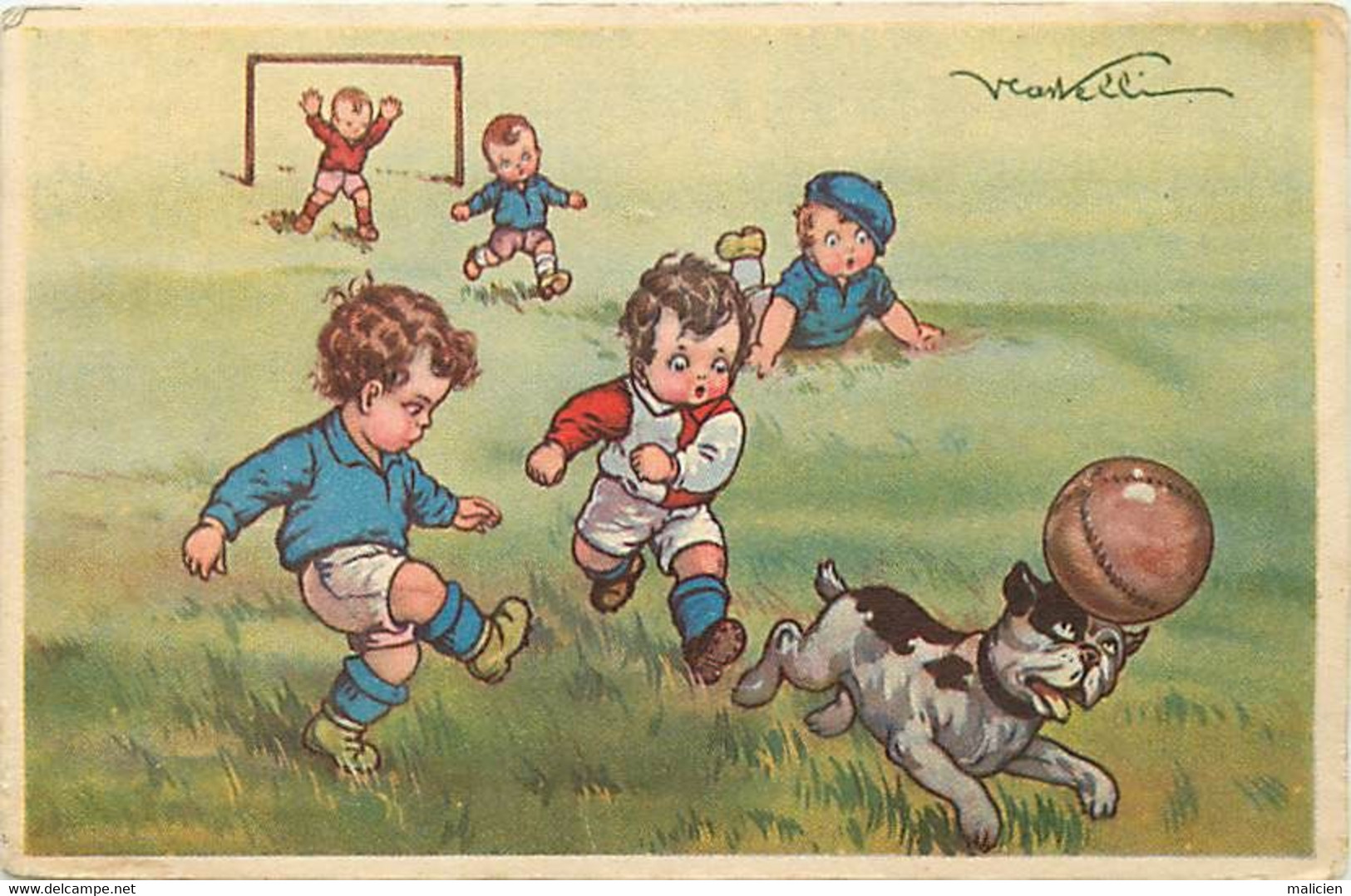 Thèmes Div.-ref-KK926- Illustrateurs Enfants - Illustrateur Castelli - Enfants - Foot - Une Partie De Football  - - Castelli