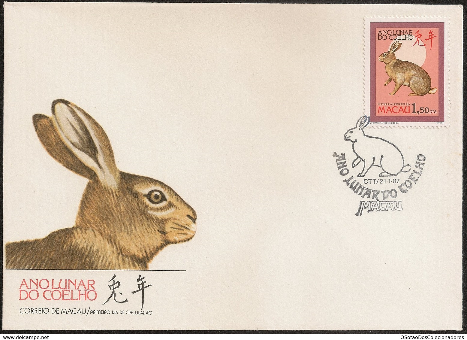 Macau Macao Chine FDC 1987 - Ano Lunar Do Coelho - Chinese New Year - Year Of The Rabbit - MNH/Neuf - FDC