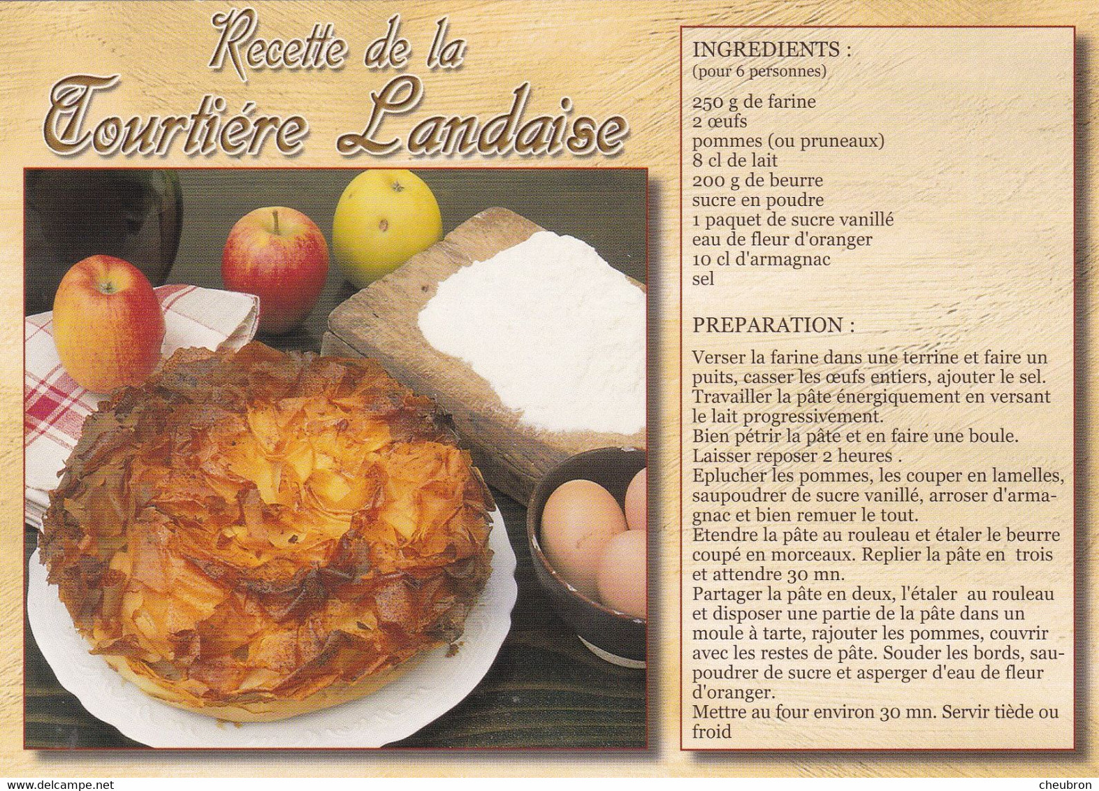 RECETTES DE CUISINE.." LA TOURTIERE LANDAISE " . - Recettes (cuisine)