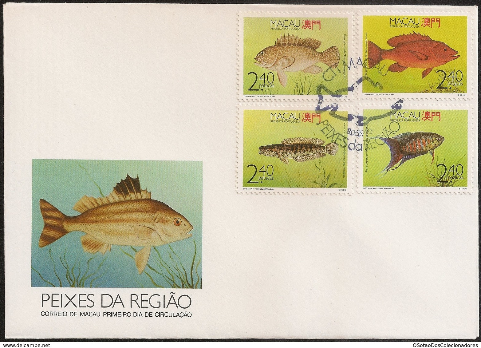 Macau Macao Chine FDC 1990 - Peixes Da Região - Fish - MNH/Neuf - FDC