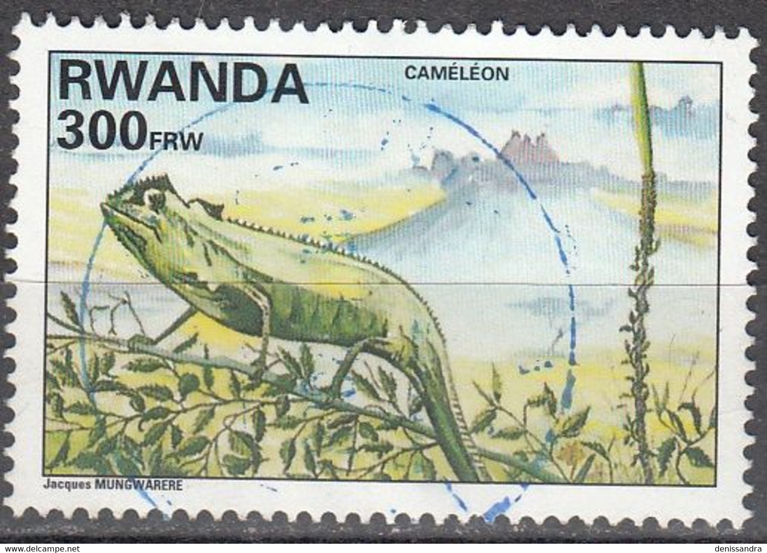 Rwanda 1995 Michel 1464A O Cote (2005) 7.50 Euro Caméléon Cachet Rond - Gebruikt