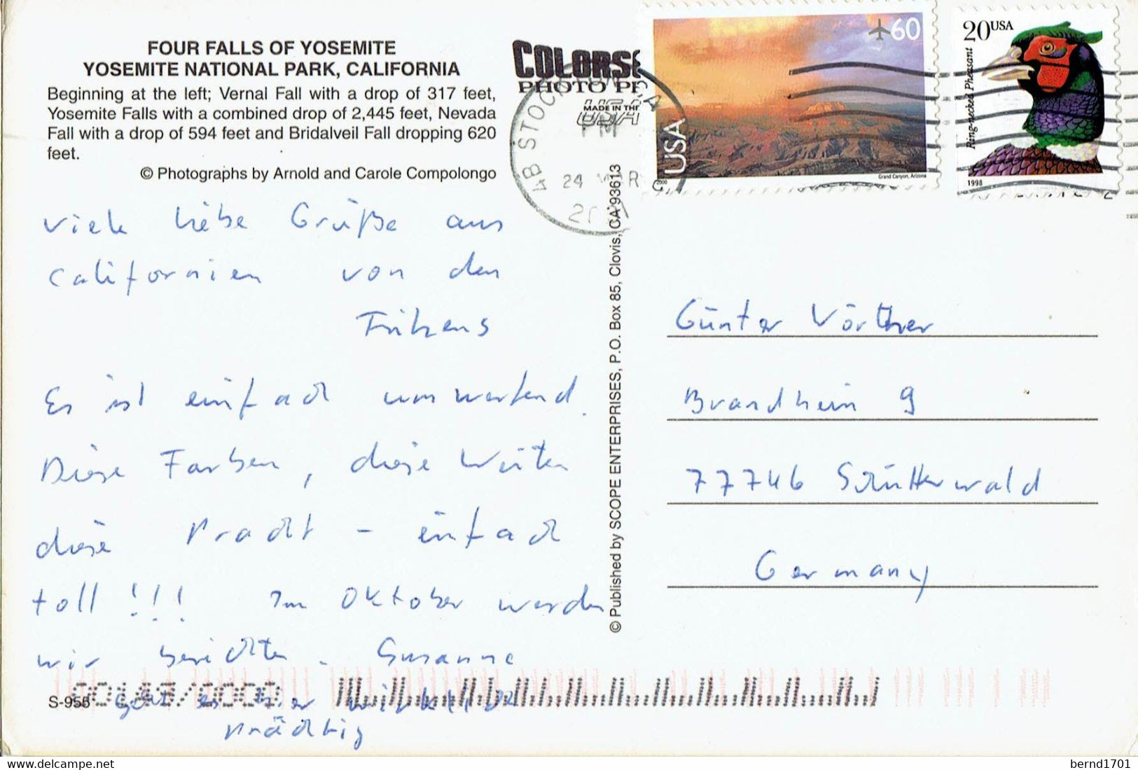 USA # Yosemite National Park - Ansichtskarte Echt Gelaufen / View Card Used (X1375) - Yosemite