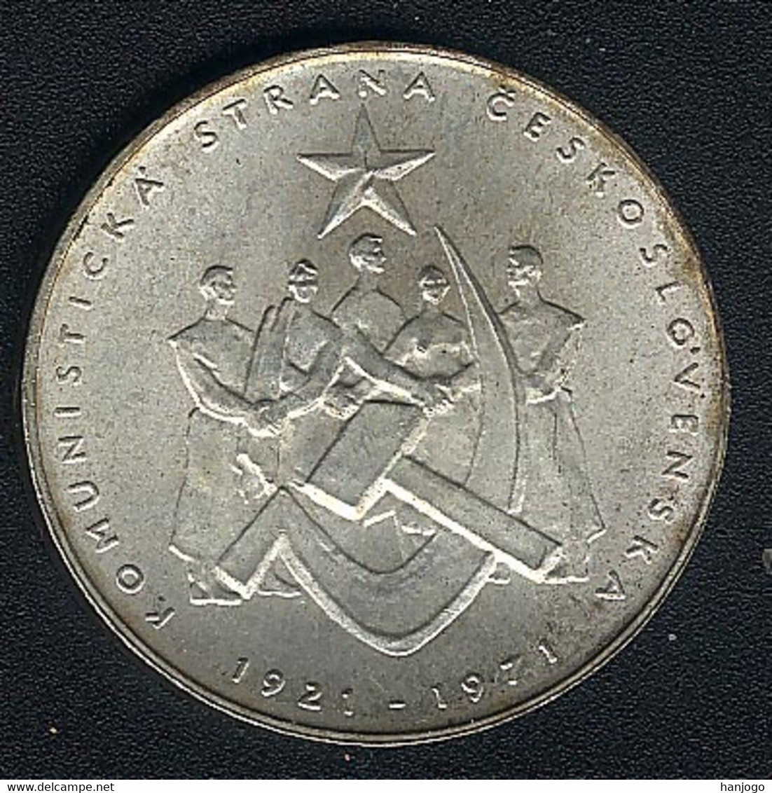 Tschechoslowakei, 50 Korun 1971, 50. Gründungstag Der KP,  Silber, UNC - Tschechoslowakei
