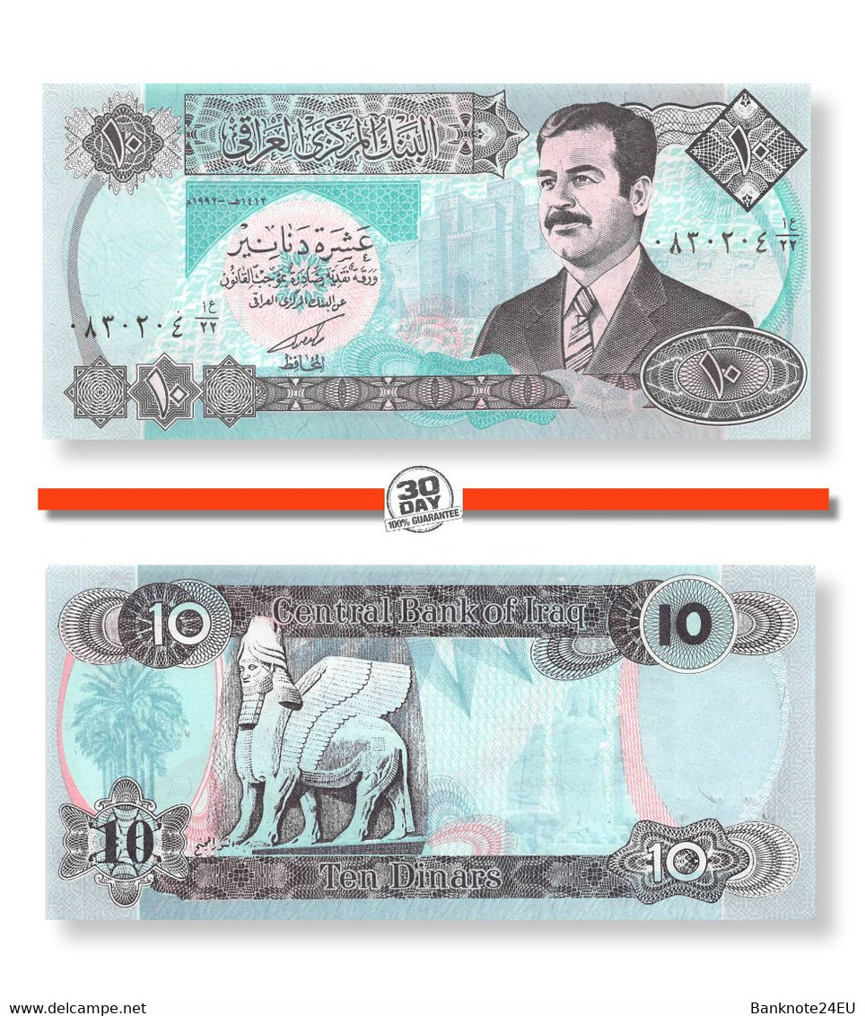 Iraq 10 Dinars 1992 Unc Pn 81a.1, Saddam Hussein Issue - Iraq