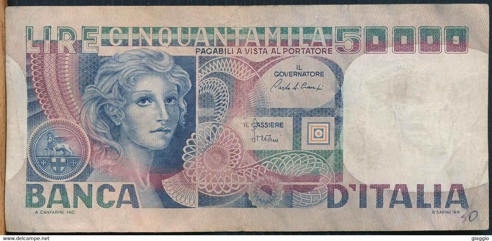 °°° ITALIA - 50000 LIRE VOLTO DI DONNA 11/04/1980 SERIE AB °°° - 50.000 Lire