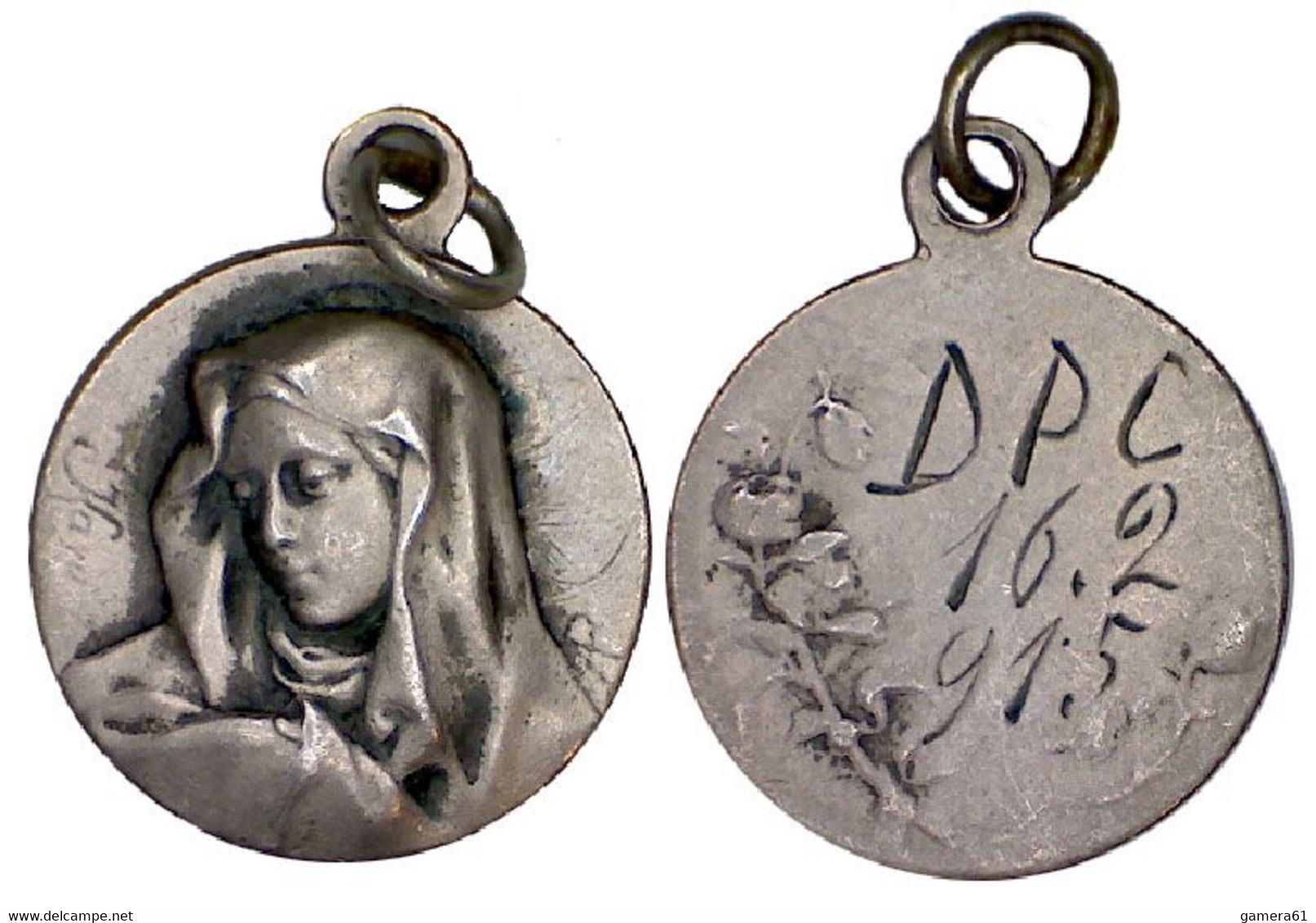 05730 VECCHIA MEDAGLIA RELIGIOSA RELIGIOUS MEDAL MADONNA MARIA 1915 SILVER? - Autres & Non Classés