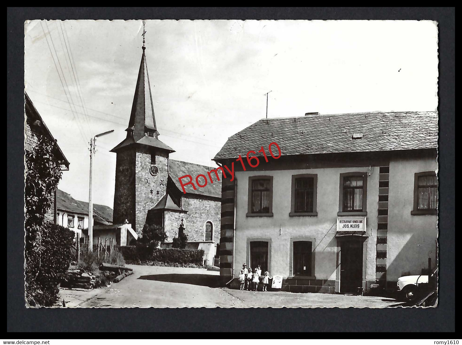 ESPELER. ( Burg - Reuland) Photo Lander Restaurant Chez Jos Kléis, Eglise, Animation. Circulé. Scan Recto/verso. - Burg-Reuland