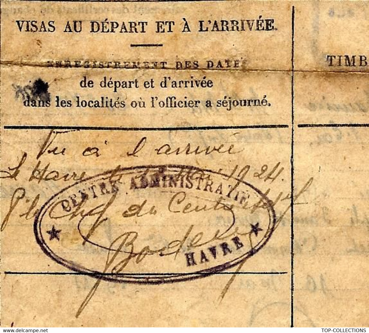1924 MARINE NATIONALE  FEUILLE DE DEPLACEMENT Equipage De La Flotte Nominatif  Le Havre Rochefort Sign Crosset Commissai - Historische Documenten
