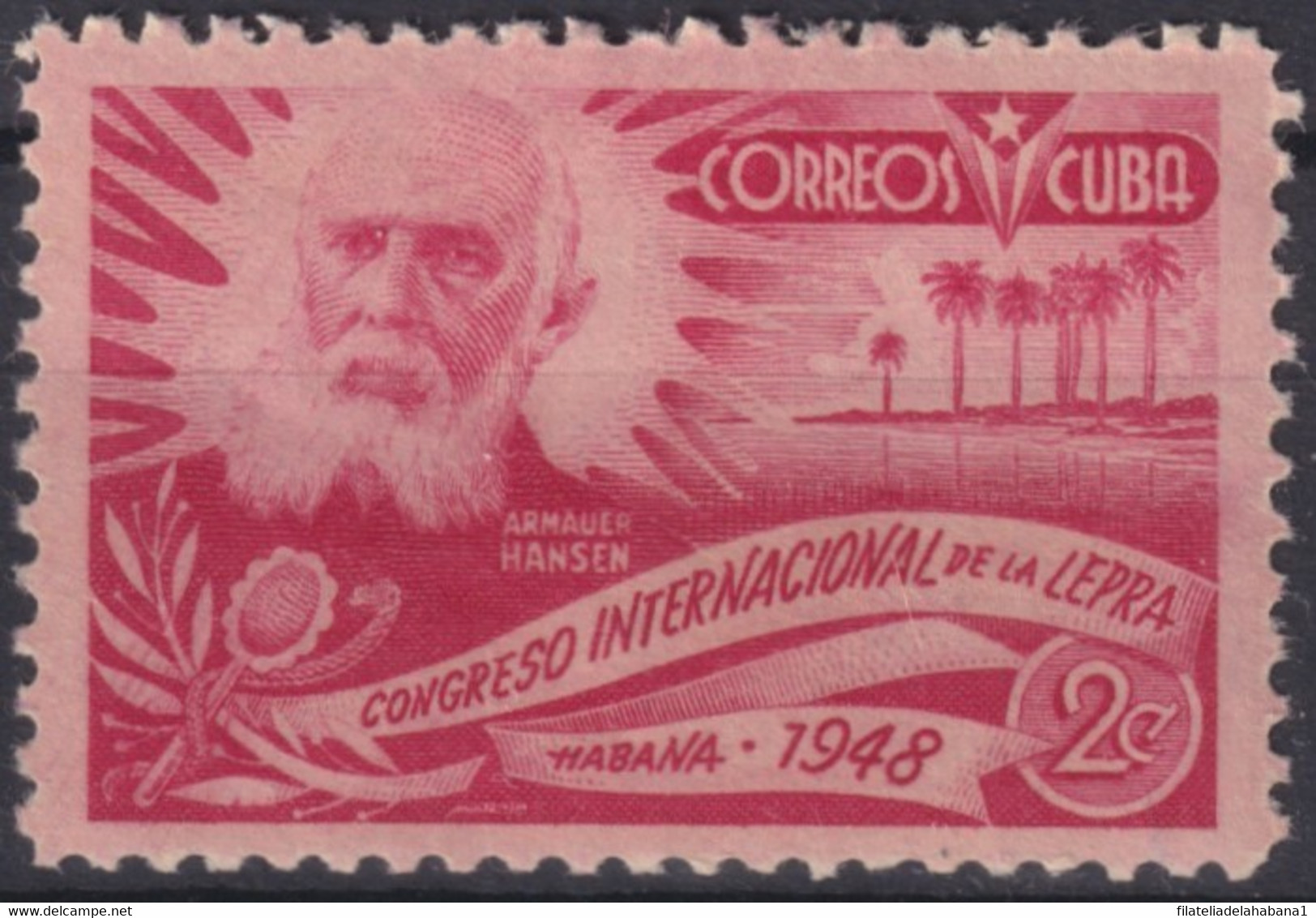 1948-282 CUBA REPUBLICA 1948 MNH CONGRESO INTERNACIONAL LEPRA LEPPER HANSEN - Nuovi