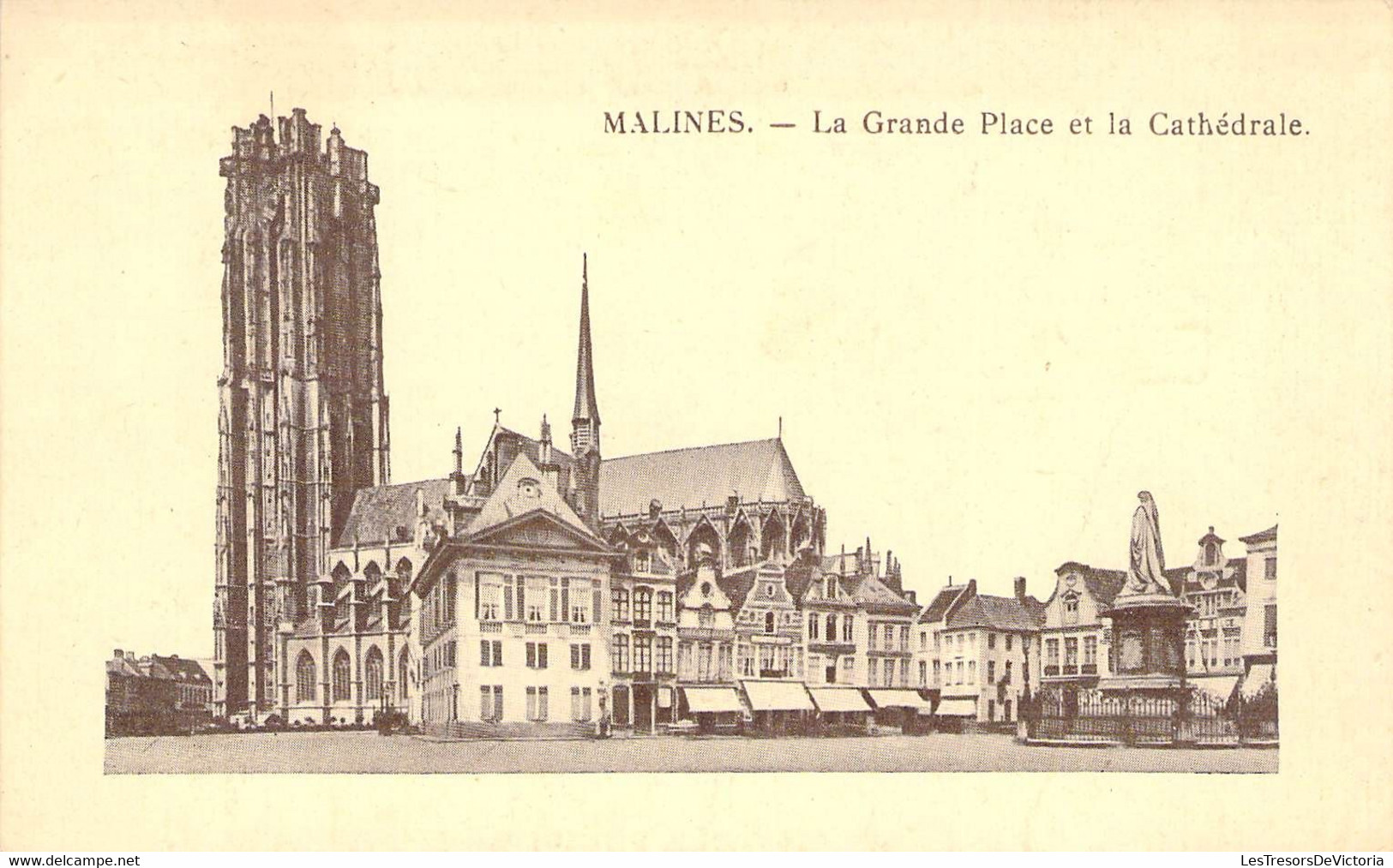 CPA Malines - La Grande Place Et La Cathédrale - Malines