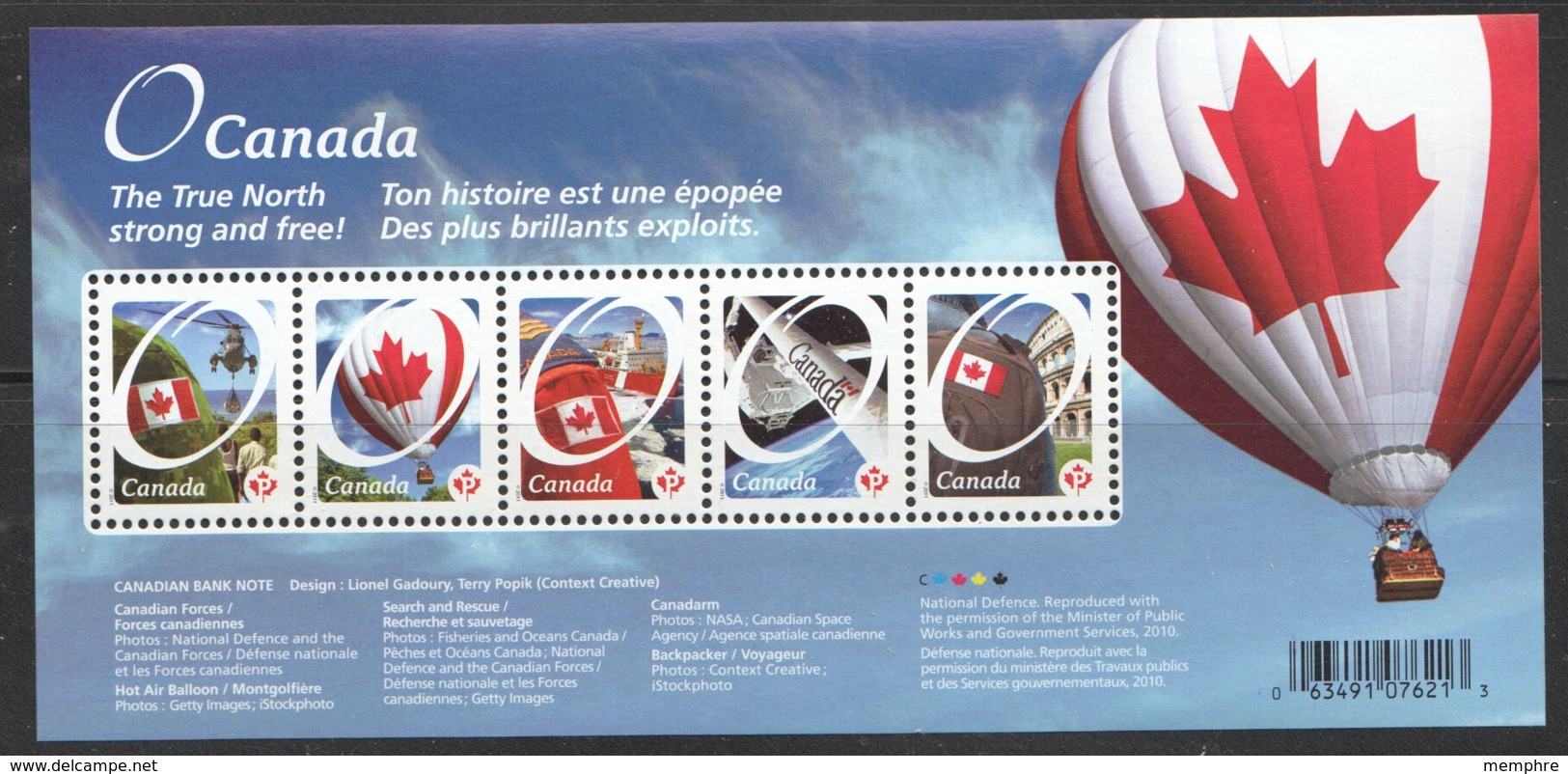 2011 Canadian Pride - O Canada Definitives Souvenir Sheet Of 5 Different Sc 2418 MNH - Neufs