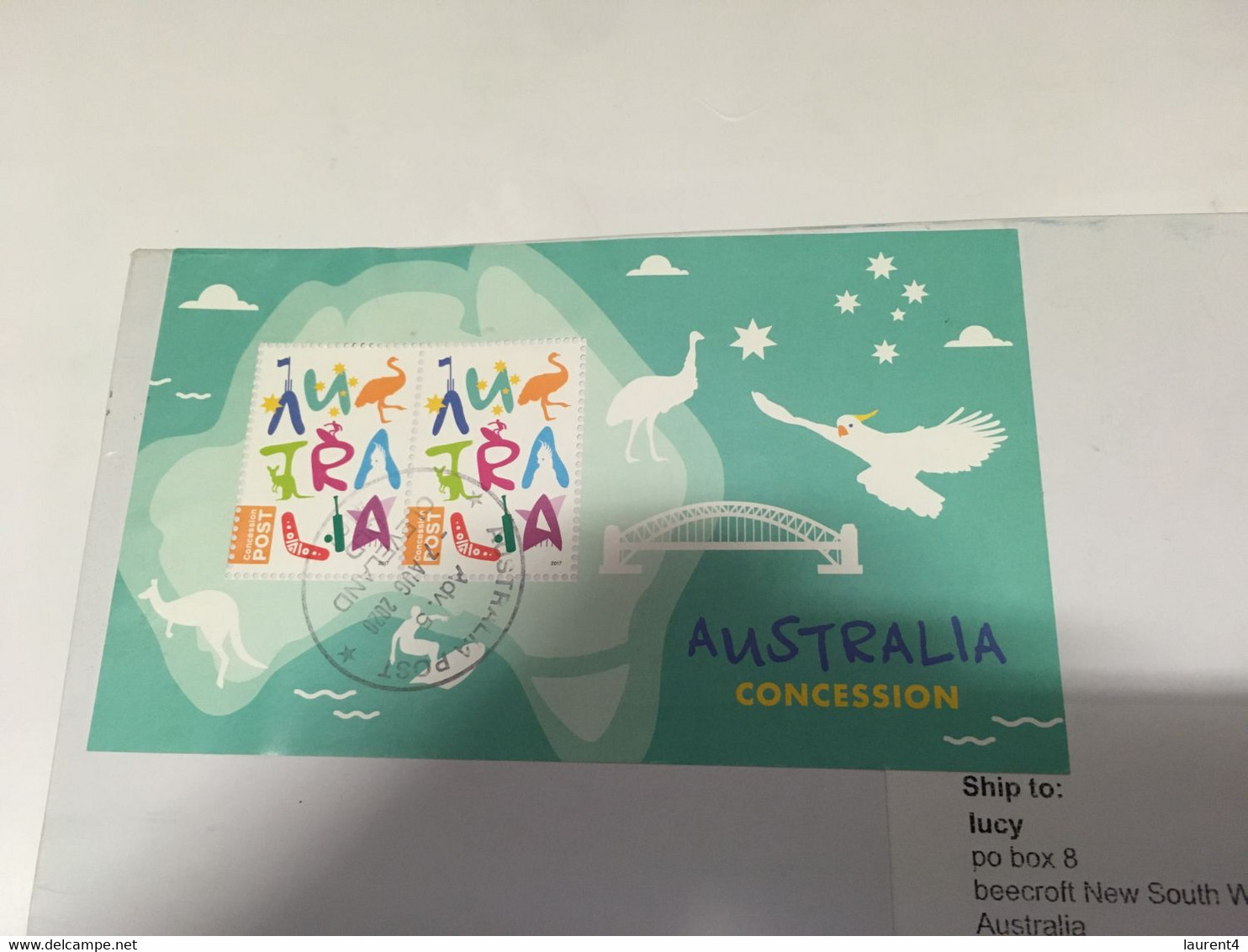 (1 G 12) Australia Concession Stamp 2017 Mini-sheet Used On Registered Post Cover (highly Unusual) - Briefe U. Dokumente