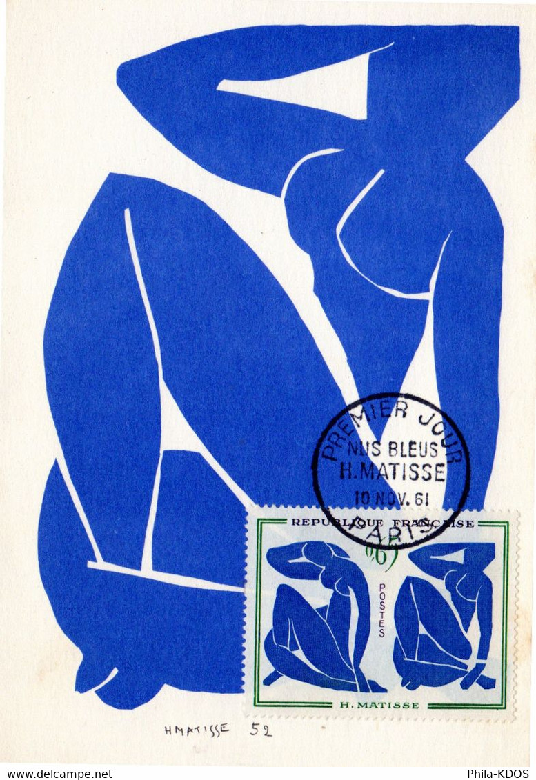 " LES NUS BLEUS De MATISSE " Sur Carte Maximum De 1961. Editions Hazan. N° YT 1320. Voir état  CM - Desnudos