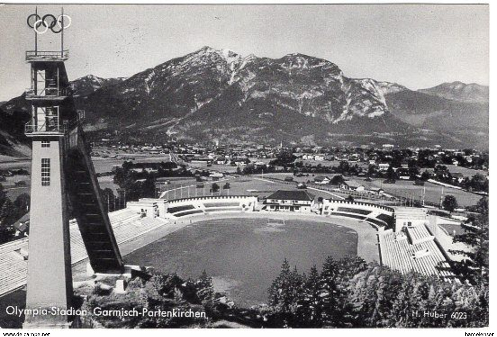 52261 - Bund - 1955 - 10Pfg Heuss I EF A AnsKte GARMISCH-PARTENKIRCHEN - ... WINTERSPORTPLATZ ... -> Saarland - Hiver 1936: Garmisch-Partenkirchen