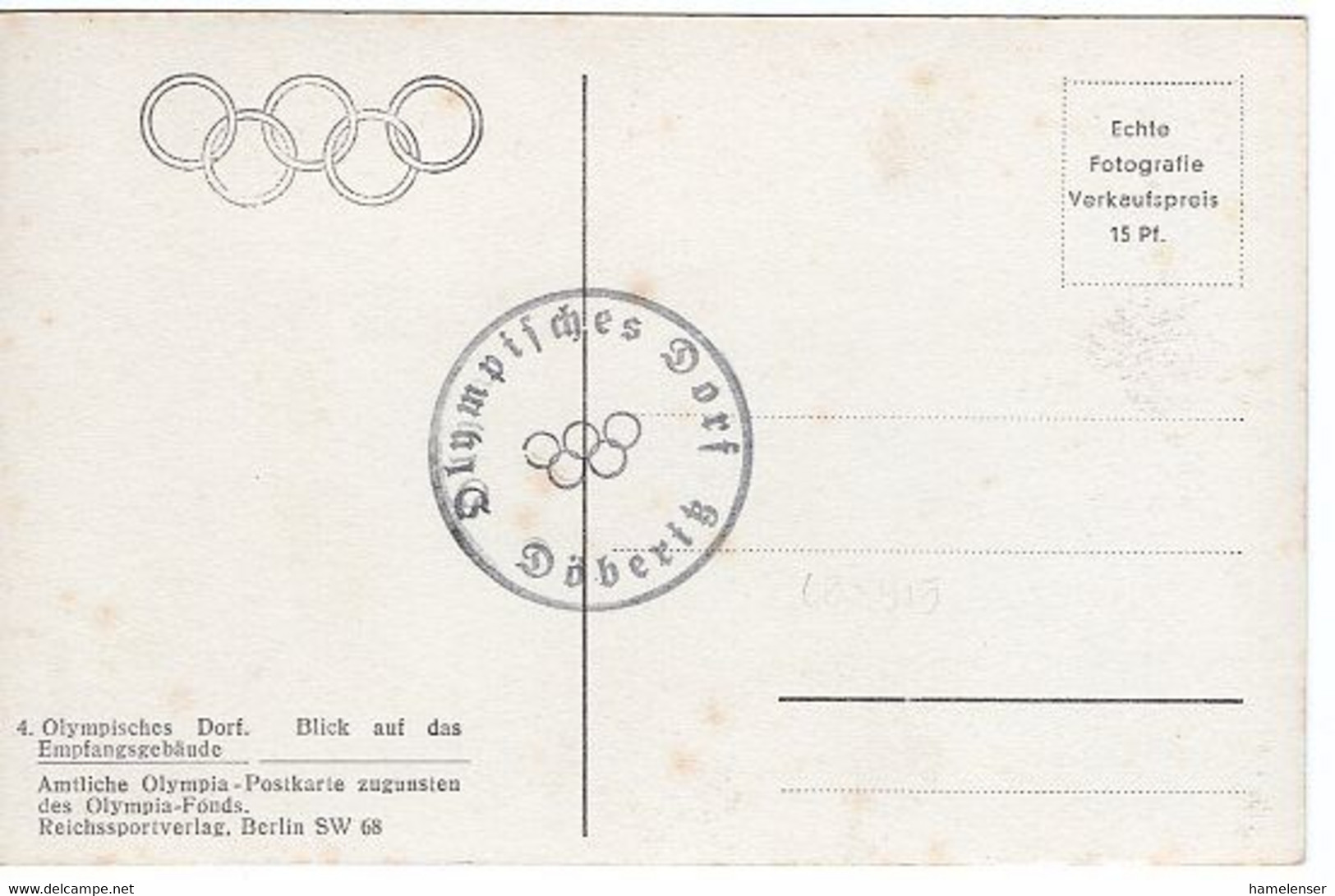 52288 - Deutsches Reich - 1936 - Olympisches Dorf, Ungebraucht - Olympische Spiele