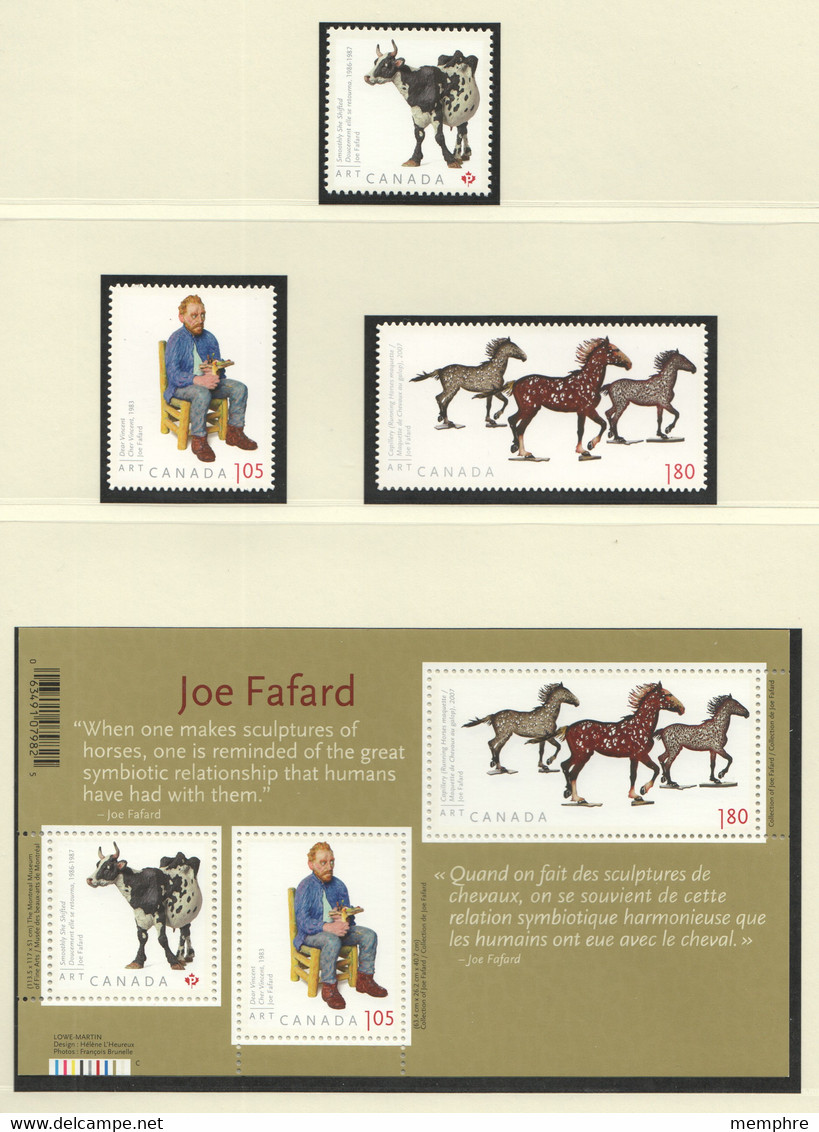 2012 Joe Fafard, Sculptor  Souvenir Sheet And Singes From Booklets  Sc 2522-5  MNH - Neufs