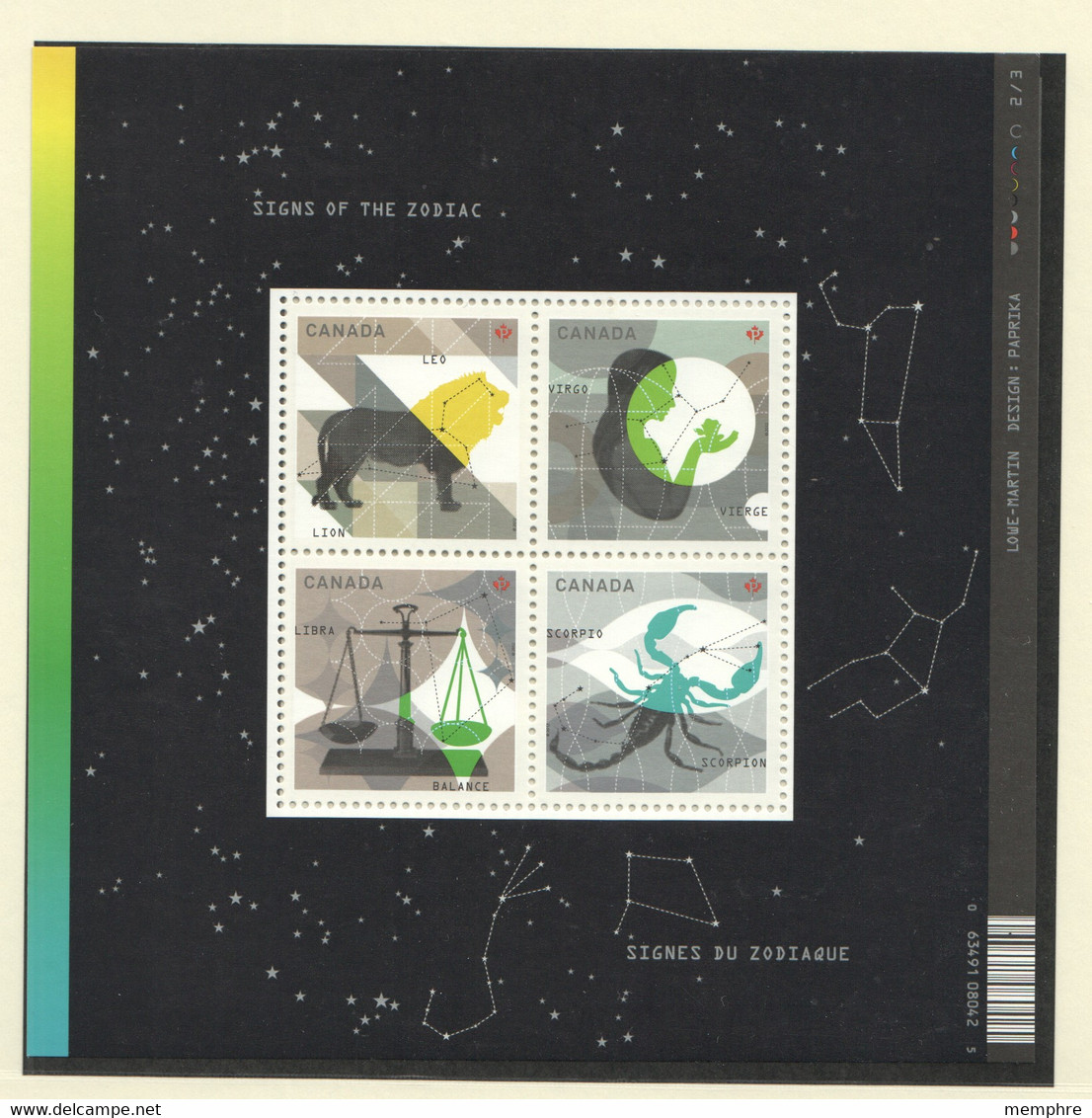 2012 Signs Of The Zodiac: Lion, Virgo, Libra, Scorpio Souvenir Sheet Sc 2446   MNH - Neufs