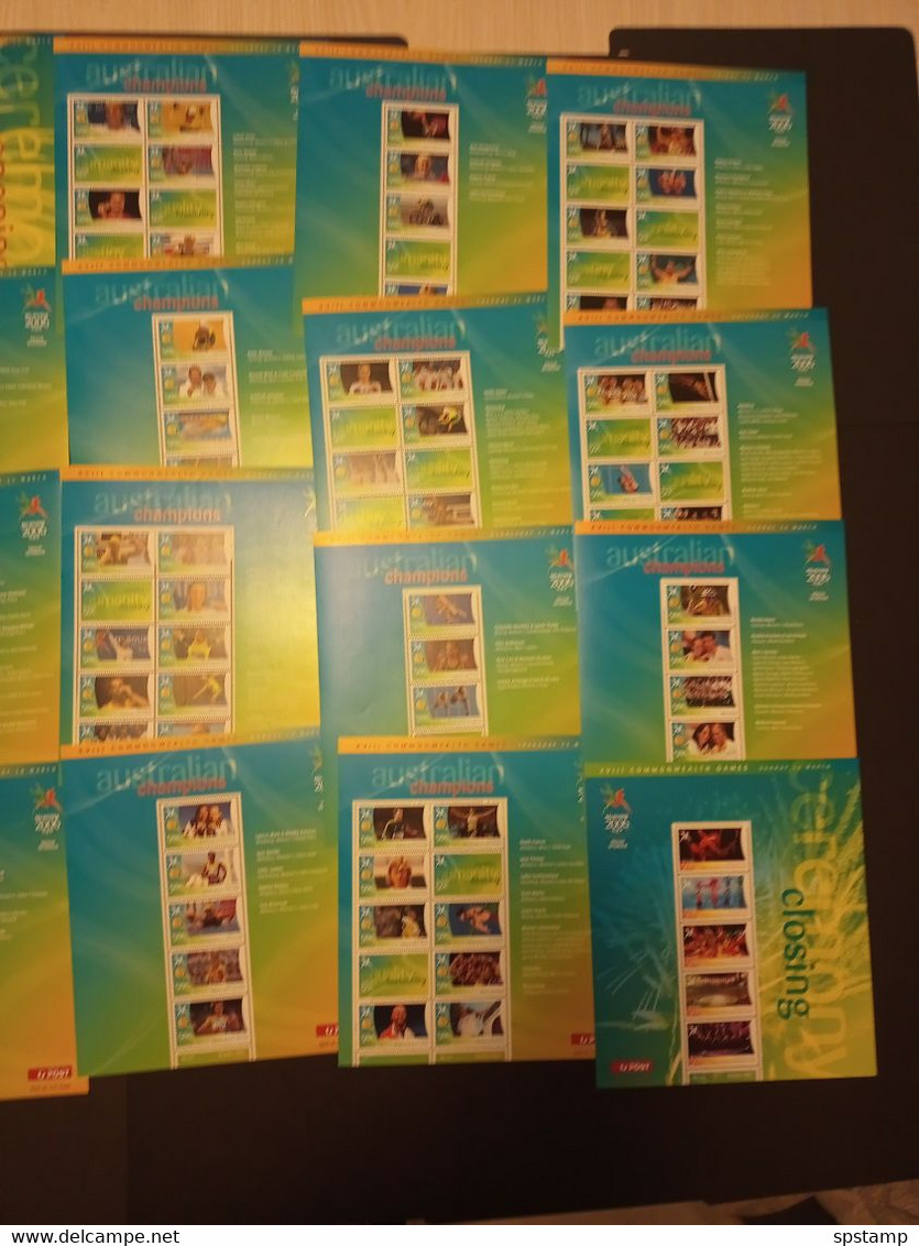 Australia 2006 Commonwealth Games Champions / Winners Special Sheets X 16 Different MNH - Mint Stamps