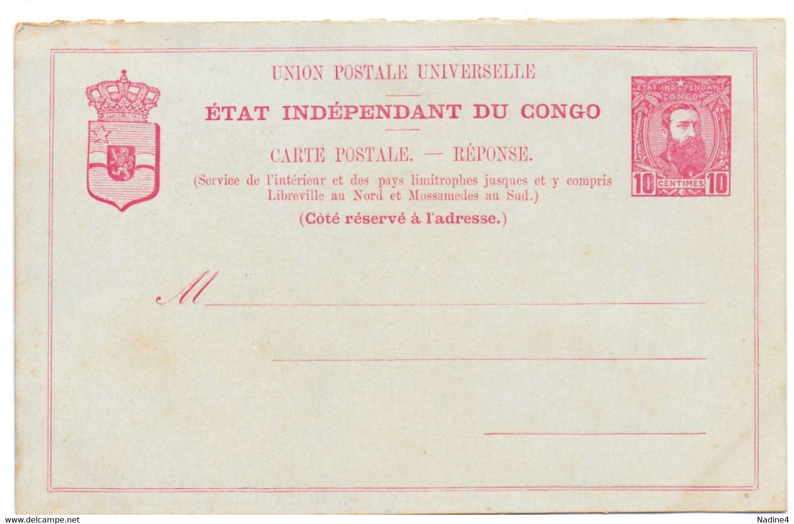 Briefkaart Carte Postale - Etat Indépendant Du Congo - 10 Centimes - Andere & Zonder Classificatie