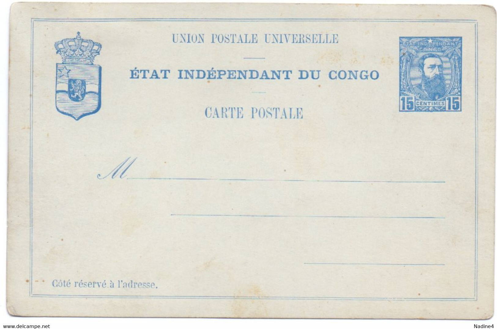 Briefkaart Carte Postale - Etat Indépendant Du Congo - 15 Centimes - Sonstige & Ohne Zuordnung