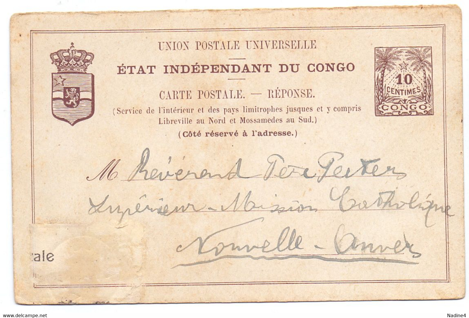 Briefkaart Carte Postale - Etat Indépendant Du Congo - 10 Centimes - Autres & Non Classés