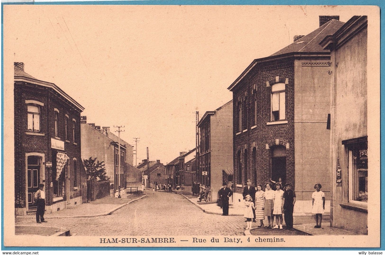 CPA Ham Sur Sambre Rue Du Baty, 4 Chemins - Jemeppe-sur-Sambre