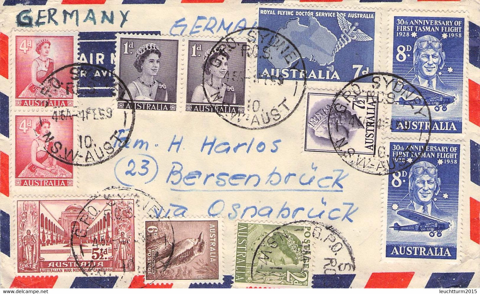 AUSTRALIA - AIR MAIL 1959 SYDNEY > BERSENBRÜCK/DE / ZL87 - Brieven En Documenten