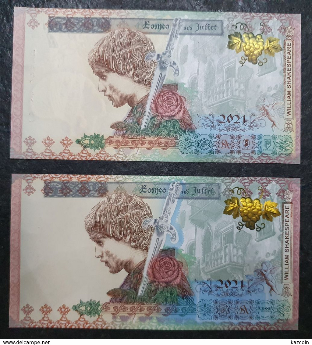 2021 Kazakhstan Kasachstan - Test Banknote Romeo And Juliet (2 Types) And Gold Fish (3 Varieties) VERY RARE!!!! - UNC - - Kazakhstan