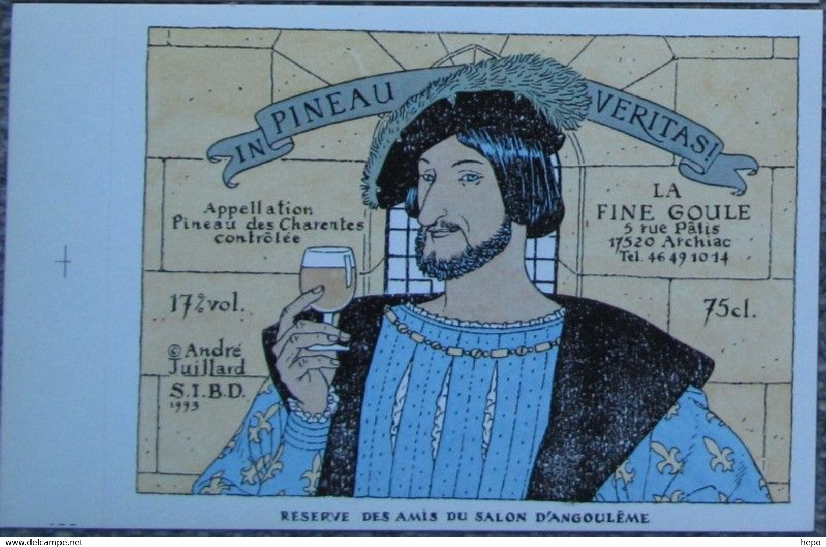 Juillard - In Pineau Veritas - Etiquette Vin 1993 Angouleme - Illustrateurs J - L